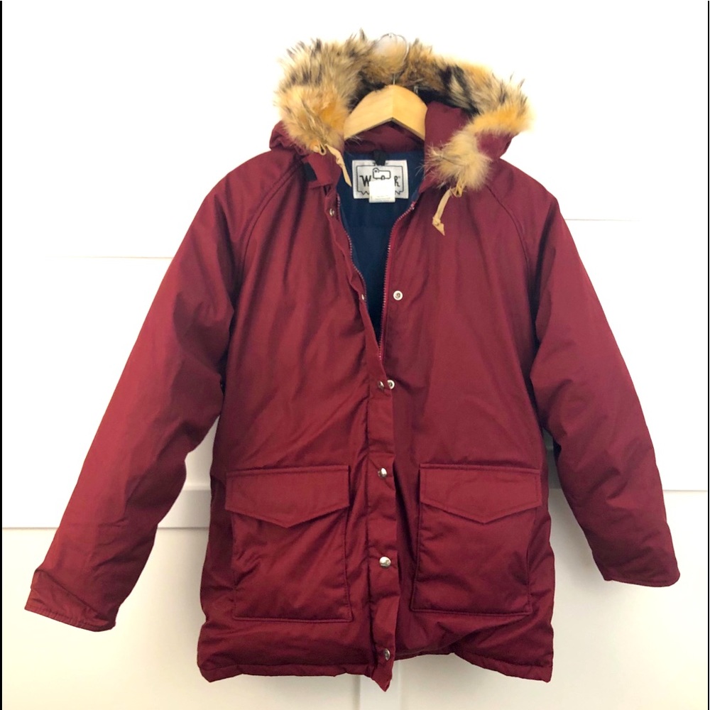 Woolrich Women’s Down Jacket Sz M Burgundy Red